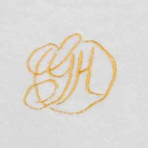 Embroidered commercial white towel for hotels and hospitality