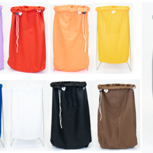Heavy-duty nylon commercial laundry bag with drawstring closure for hospitality