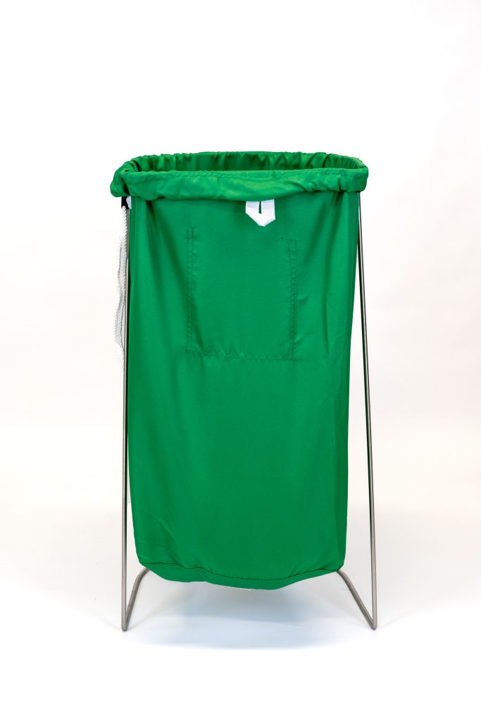 Heavy-duty nylon commercial laundry bag with drawstring closure for hospitality