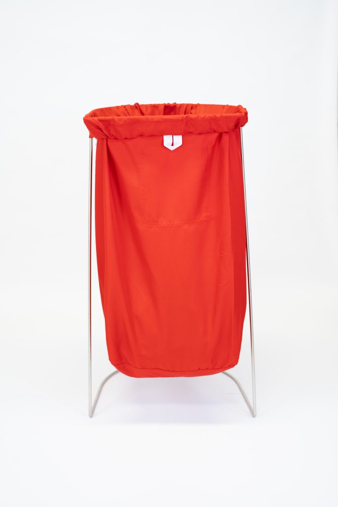 Heavy-duty nylon commercial laundry bag with drawstring closure for hospitality