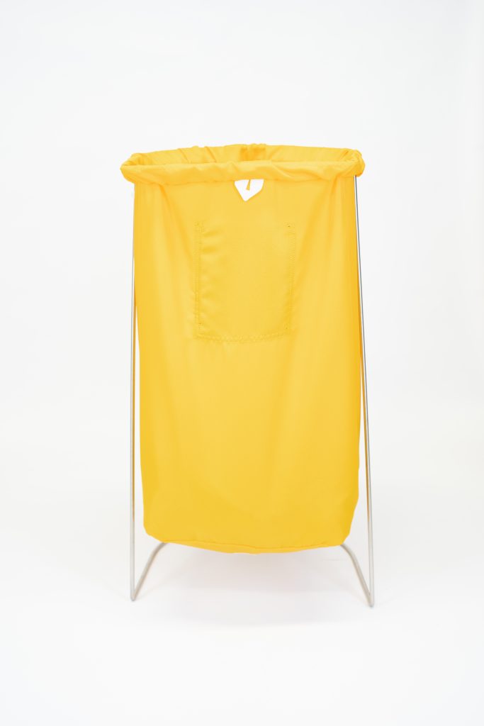 Heavy-duty nylon commercial laundry bag with drawstring closure for hospitality