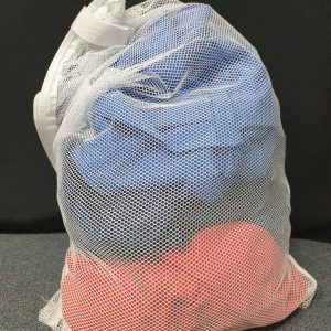 Commercial laundry mesh bag for hotels, motels, and guest accommodations
