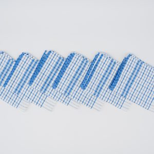 Blue and white checkered commercial tea towel for hospitality and kitchens