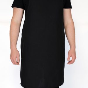 Classic black apron for chefs, hospitality, and kitchen staff