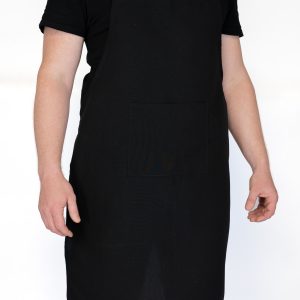 Classic black apron for chefs, hospitality, and kitchen staff