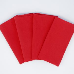 Red hotel serviette for restaurants, cafés, and hospitality use