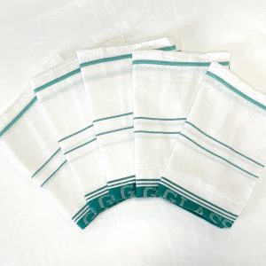 Commercial glass cloth with green stripe for polishing glassware