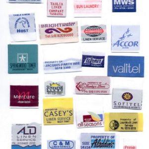 Custom textile labels for hospitality and commercial linen