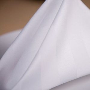 White satin band napkin for hotels and restaurants